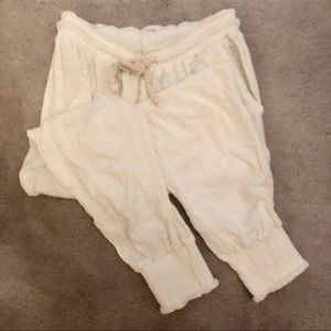 Ocean Drive White Linen Drawstring Pants